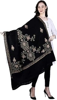 SWI WITH LABEL Women's Kashmiri Hand Embroidered Pure Wool Shawl