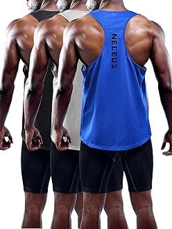Neleus Men's 3 Pack Workout Running Tank Top Sleeveless Gym Athletic Shirts