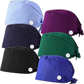 3 Pieces Working Caps with Buttons and Sweatband Adjustable Gourd-Shaped Tie Back Hats for Women Men