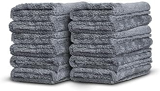 Adam's Borderless Grey Microfiber Towel (12pk) - Premium Ultra Soft Car Detailng Towel Cloths, 480gsm - Safe for Car Wash, Home Cleaning & Pet Drying Cloths (16 Inch x 16 Inch)