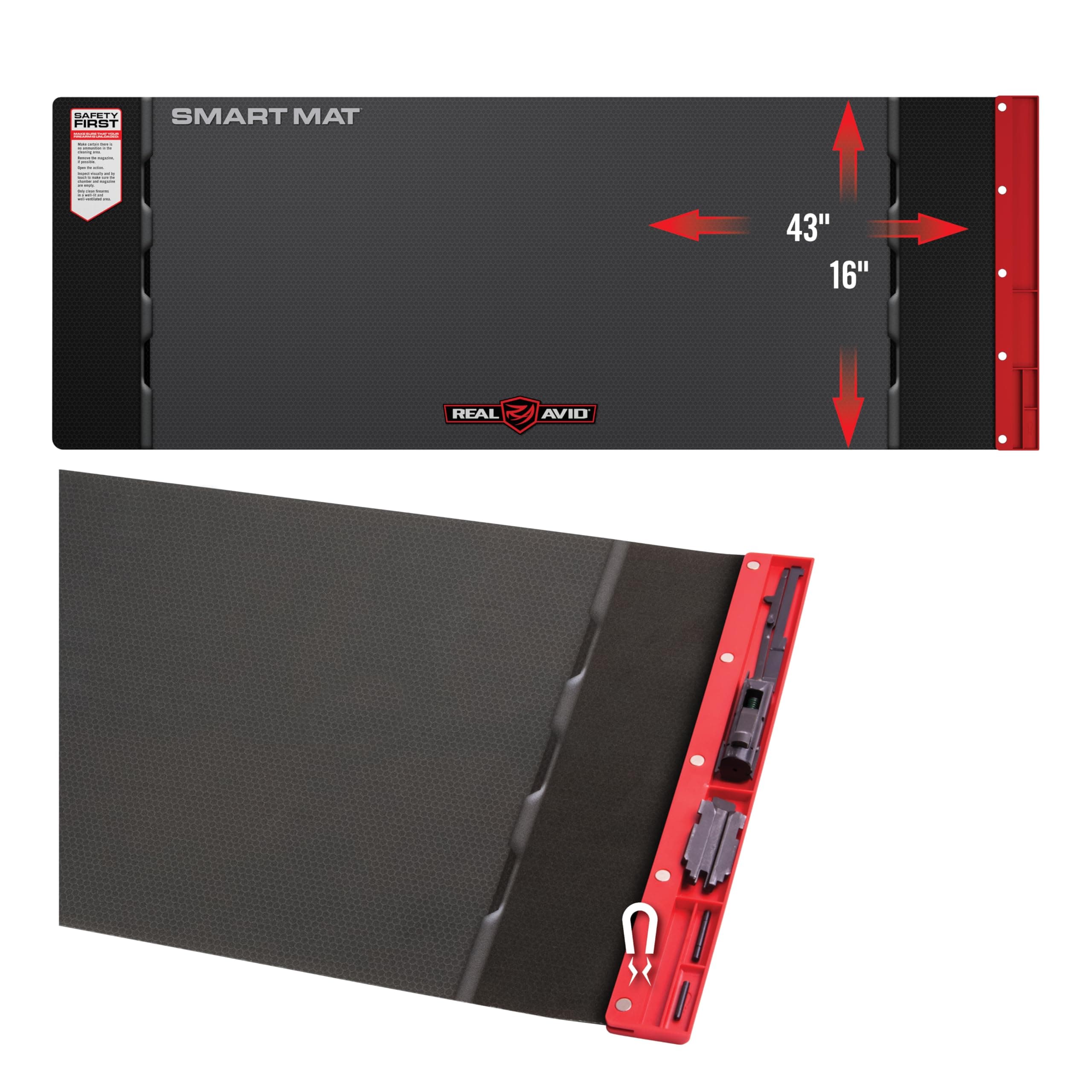 Real Avid Smart Mat Options - Choose 47.25”x19.5” XXL Mat or 43"x16" Universal Smart Gun Mat - Gun Oil Resistant, Non-Slip, Padded Rifle Cleaning Mat