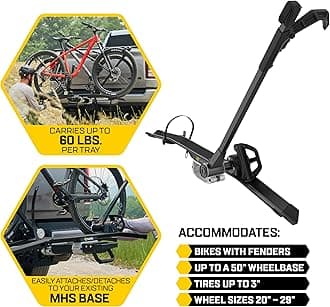 MHS Bike Carrier Modular Hitch System for Cars, Trucks and SUVs, Precision Machined Aluminum Bike Rack