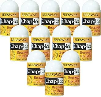 12-Count Beeswax-based Peppermint Mini Lip Balm - Fortified with Vitamin E for Dry, Cracked Lips | Made in USA