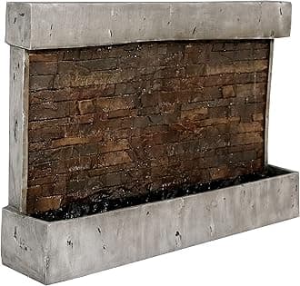 Sunnydaze Ancient Wall Mounted Waterfall Fountain, Outdoor Modern Water Feature, 24 Inch