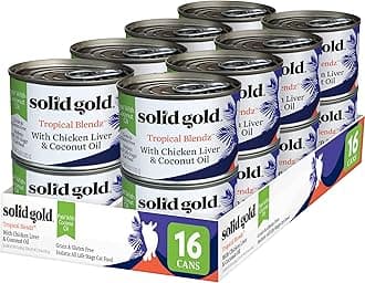 Solid Gold Tropical Blendz Wet Cat Food - Chicken Liver Pate in Coconut Oil - Canned Cat Food, 16 Pack