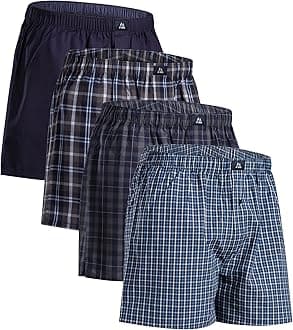 DANISH ENDURANCE Men’s Boxers, Woven Cotton Boxers for Men, Loose, Breathable & Lightweight Boxer Shorts, 4 & 6 Pack