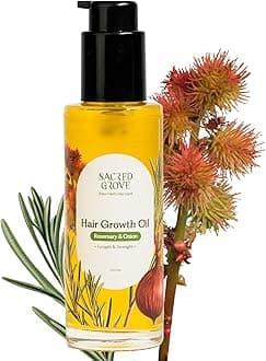 Sacred Grove Rosemary Oil for Hair | Rosemary & Onion Oil for Hair Growth | Made Using 16 Potent Raw Herbs | Stimulates Hair Follicles & Promotes Circulation | 100 ML