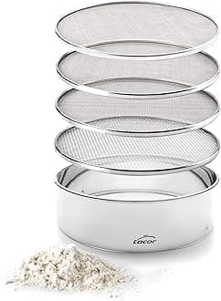 Interchangeable 4 Mesh Sieve, Stainless Steel, Silver, 23 cm
