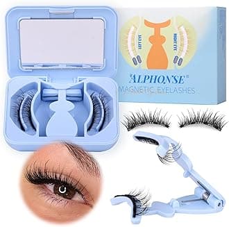 Natural Magnetic Eyelashes without Eyeliner 14mm Wispy Magnetic Lashes with Applicator 3.0 Reusable Magnetic Eye Lashes Natural Look Pestañas Magnéticas Naturales by ALPHONSE