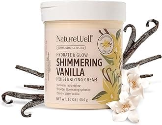 Shimmering Vanilla Hydrate & Glow Moisturizing Cream For Face & Body, Intensely Nourishing & Softening, Delivers A Sparkling Radiance & Illuminating Hydration, Warm Vanilla Scent, 16 Oz