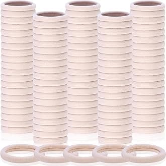 150 Pcs Elastic Hair Ties No Damage for Thick, Ponytail Holders, Elastics, Soft Pony Tails Hair Bands for Women, Beige