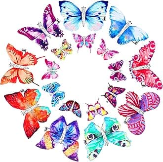 Boao 18 Pieces Glitter Butterfly Hair Clips for Girls Teens Women Hair Accessories (Cute Style)