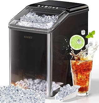 - Nugget Ice Makers Countertop, Soft Pebble Ice Machine, Chewable Crushed Pellet Ice 42lbs/Day, Self-Cleaning Drainpipe Ice Maker for Party, Home, Kitchen, Bar, Office, Black