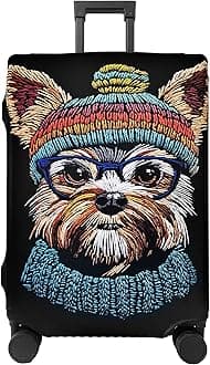 Luggage Cover Washable Suitcase Cover Suitcase Protector Anti-scratch Fits 22-24 Inch Luggage (Cute Dog, M)