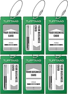 Luggage Tags Business Card Holder TUFFTAAG Travel ID Bag Tag in Many Color Options