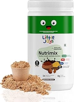 Little Joys NutriMix Powder - Chocolate I Complete Nutrition Drink for Kids (2+ Years)I No Refined Sugar I Calcium, DHA, Vit A, C I With Almonds, Dates, Walnuts, Chia & Flax I 100% Vegetarian I 400 gm