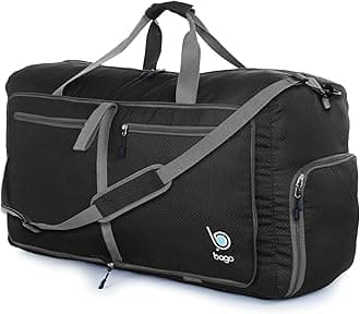 Bago Large Duffle Bag for Travel Women & Men. Durable Lightweight Foldable Travel Duffel Bags For Traveling Women. 80L Duffle Bags For Overnight Bag With Shoe Compartment Collapsible Weekender duffel