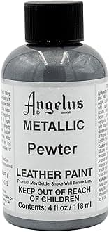 Metallic Leather Paint, 4 oz., Pewter