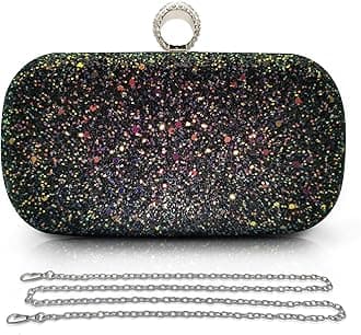 PahajimClutch Bags for Women Glitter Evening Bag Sparkly Handbags Rhinestone Bridal Clutch Ladies Sequin Chain Crossbody Bag for Wedding, Party, Date, Prom
