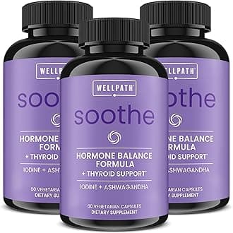 Soothe Hormone Balance for Women + Thyroid Support for Women (3-Pack) | Cortisol Manager, Mood Support, & Metabolism Booster | Adrenal Support | Rhodiola, Selenium, Iodine | Adaptogens, 180 ct