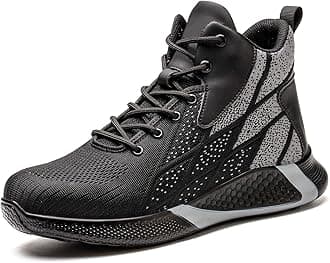 ARCHINSERTSteel Toe Shoes for Men Women Work Indestructible Safety Shoes Work Slip Resistant Protected Steel Toe Lightweight Safety Sneakers Fashion Safety Industrial Shoes