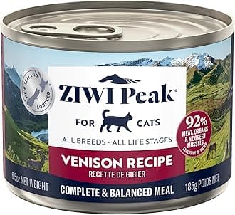 ZIWI Peak Grain Free Cat Food Tins - All Natural High Protein Pate - New Zealand Venison Recipe - 12 x 185g Multipack