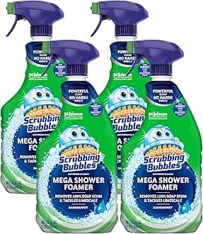 Scrubbing Bubbles Bathroom Mega Shower Foamer Spray, Rainshower, 32 fl oz (Pack of 4)