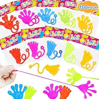 Large Sticky Hands Bulk Party Favors Supplies Toy Gifts for Kids (100 PCS), Birthday Goodie Bag Stuffer Fillers for Toddlers, Class Non Candy Treats Prizes Pinata Parade Throws Giveaways for Boy Girls