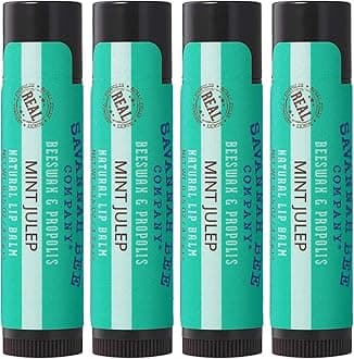 Savannah Bee Company Certified Organic Mint Julep Lip Balm, 0.15-Ounce (Pack of 4)
