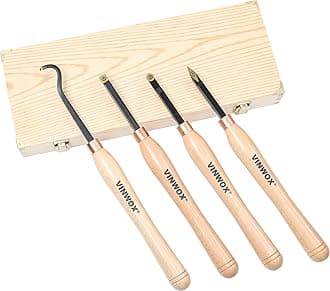 13.5" 4 PCS Carbide Wood Lathe Turning Tool Set, Carbide Lathe Turning Tool, Carbide Turning Tool, Including Swan Neck Hollower, Rougher, Finisher, Detailer, Pen Turning tool, Pen Making