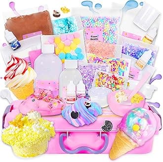 Slime Kit for Girls 10-12, Ice Cream Slime Kit, Fluffy Slime Making Kit Ages 8-12, DIY Slime Making Kits, Kids Slime Creation Kit and Super Birthday Party Favors Toys for Kids…