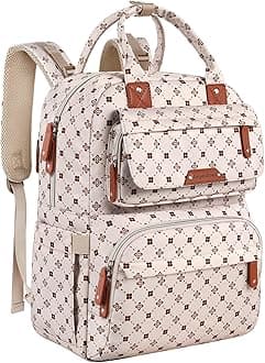 Baby Diaper Bag Backpack, Baby Bag for Girls Large Capacity with Stylish Flora, Travel Back Pack Multifunction Waterproof, Newborn Baby Registry Shower Gifts, Pink05