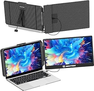 Maxfree Laptop Screen Extender, S1 14'' Laptop Monitor Extender Dual Screen Plug & Play, 1080P FHD Portable Monitor for 13.3-17'' Laptops, Compatible with macOS/Windows/Dex/Android/Switch/PS5