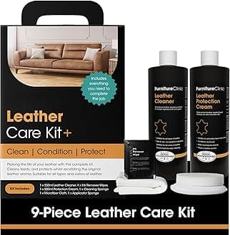 Complete Leather Care Kit | Leather Cleaner & Leather Protection Cream for Sofas, Car Seats | Leather Care Set Includes 500ml Ultra Clean & 500ml Leather Conditioner, Sponges