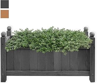 My Garden Wooden Rectangular Planter 60CM Heavy Duty Light Weight Large Wooden Raised Bed Planter For Garden Patios & Decking Plant Box Easy To Assemble Ideal For Plants Shrubs Flowers
