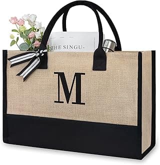 Personalized Initial Jute Bag, Tote Bag for Women