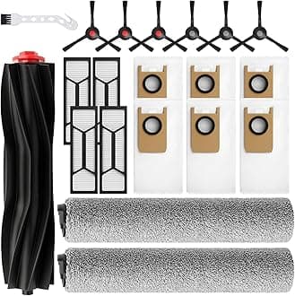 20 Pack Replacement Parts Accessory for Eufy S1 Pro Omni, S1 Robot Vacuums kit, 2 Rolling Mops, 1 Main Roller Brush, 4 HEPA Filters, 6 Side Brushes, 6 Dust Bags, 1 Clean Tool