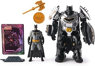 DC Comics, Metal Force Batman Action Figure, 6-Inch with 4-Inch Mini Figure, Built-in Blaster and Armor Suit, Super Hero Kids Toys for Boys and Girls Ages 4+