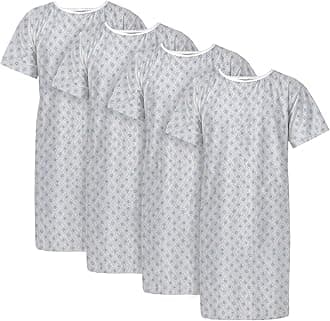 Linteum Textile Hospital Patient Gown Cotton Blended Unisex Comfortable & Durable with Back Ties Fits Up to 2XL