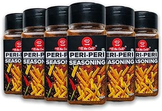 EL The Cook Peri Peri Powder Seasoning (6 Pack) | Vegetarian Hot Piri Piri Masala Mix with Smoked Paprika Chilli, Spices & Herbs | Add to Popcorn, French fries, Pasta, Noodles, Chips, Chicken | 6x 50g