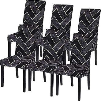 AAZEEM Dining Room Chair Covers Stretch Parsons Chair Slipcovers for Dining Room Chair |Elastic Chair Cover |Stretchable Dining Chair Cover |Removable |Washable|Set of 6|