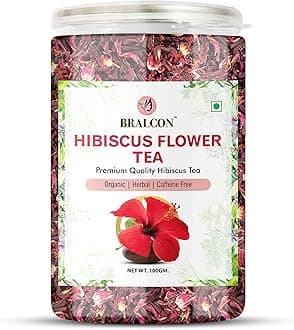 Hibiscus Flower Tea 100g | Premium Dried Whole Leaf Infusion | 100% Natural Herbal for Iced Drinks & Cocktails | Pure Floral Botanical