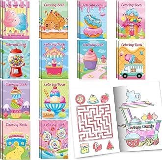 - BenLouis 24 Pcs Sweet Mini Coloring Books Kids Candyland Donut Ice Cream Party Favors Small Activity Books Bulk for Kids Treats Desserts Birthday Goodie Bags Stuffers Return Gifts Classroom Travel