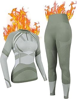 Womens Thermal Underwear Sets Half Zip Womens Long Johns Underwear Thermal Wear for Women Thermal Set Winter