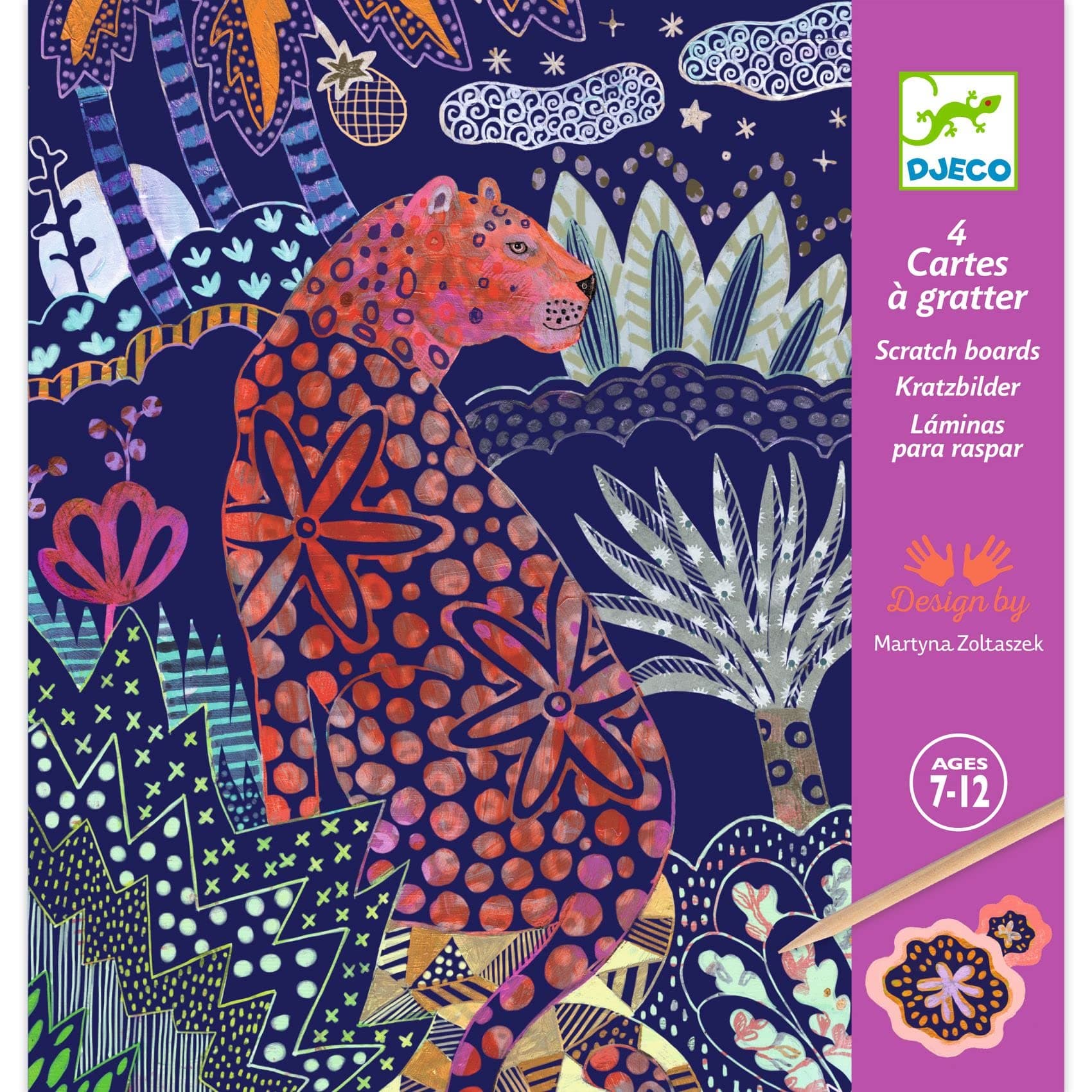 DJECO Lush Nature Scratch Cards, Multicolor