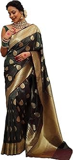 Women's Banarasi Saree Pure Kanjivaram Silk Saree Soft new ladies 2025 Design Wear Pattu Sarees Latest Sadi Party Sari collections With Blouse Piece (San Pari-224)