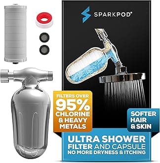 Ultra Shower Filter- Shower Head Water Filter & Cartridge- 150 Stage Equivalent, Removes Up to 95% of Chlorine, Heavy Metals for Soft Hair and Skin (Luxury Polished Chrome)