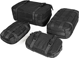 4 Set Tactical Packing Cubes ，Compressible Mesh Duffle Storage Bag,Portable Edc Molle Pouch Organizer.