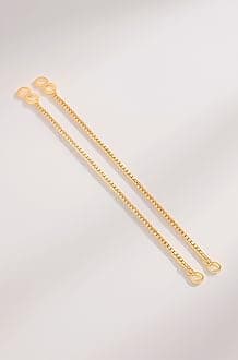 Jewar Mandi Earrings Kan Chain Gold Tone Handmade Meena Work & Box Design Gold Plated Kanoti Ear to Hair Accessory Ear Thread for Women & Girls