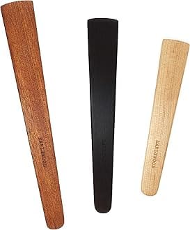 3-Piece Wood Kitchen Utensil Set: 3 Thin Wood Cooking Spatulas. Multipurpose Wooden Spatula Set, Great for Flipping, sauteing, Tasting, Stirring. Handmade Wooden Utensils Set, Made in USA - JEM